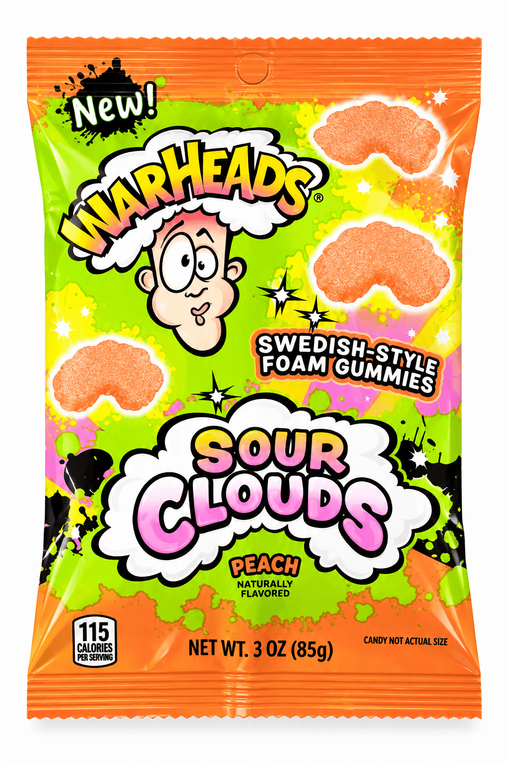 warheads sour clouds peach 85gr