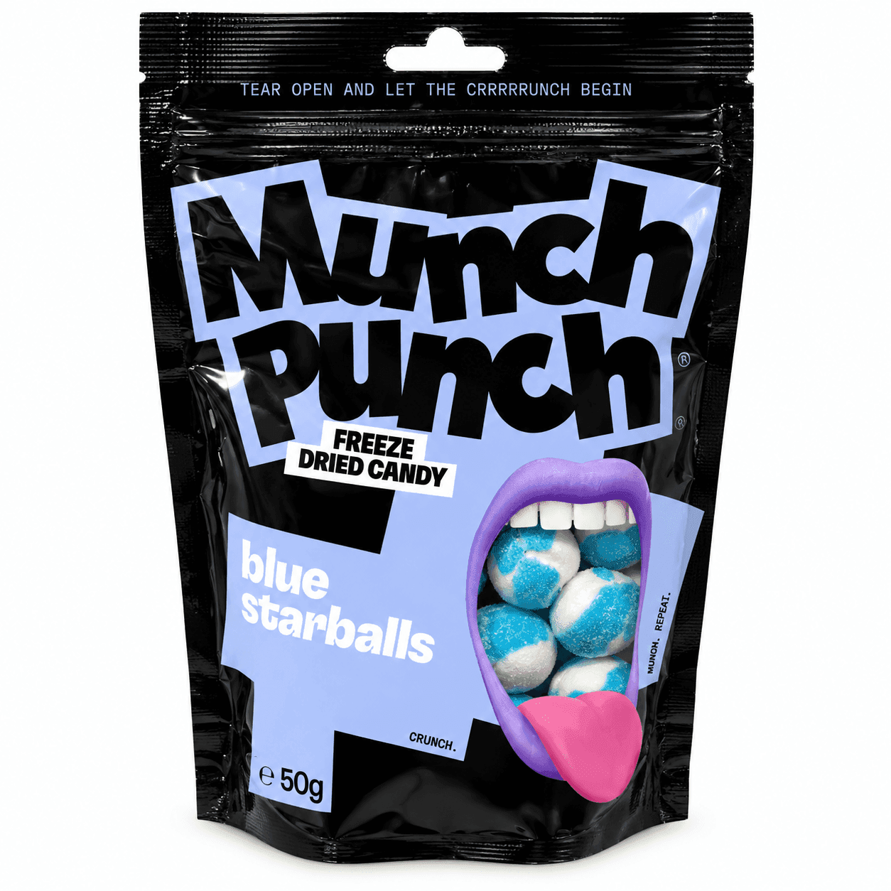 munch punch freeze dried candy blue starballs 50gr