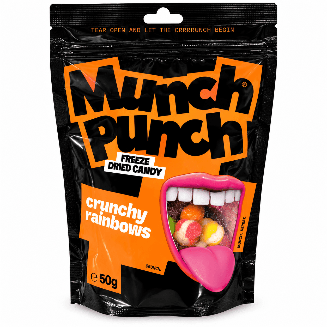 munch punch freeze dried candy crunchy rainbows 50gr