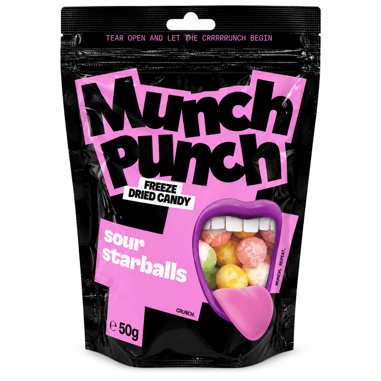 munch punch freeze dried candy sour starballs 50gr