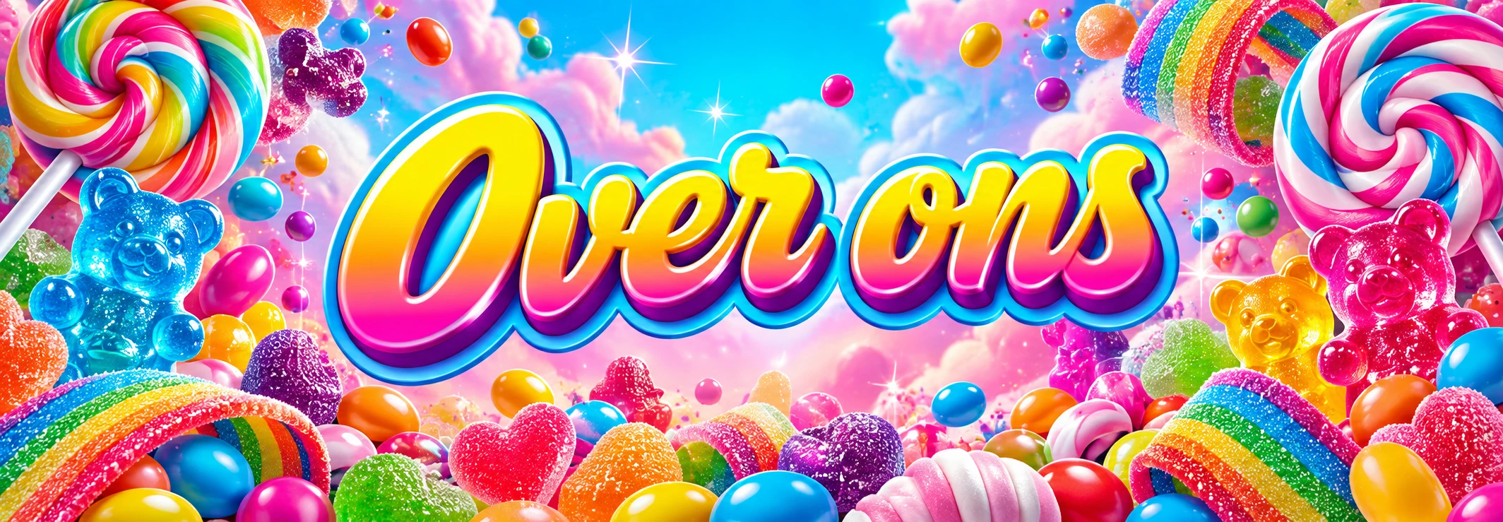 Over ons - kleurrijke Candy Heaven snoepbanner